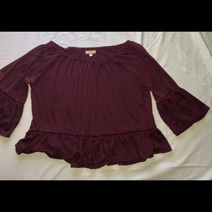 Maroon off the shoulder top